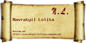 Navratyil Lolita névjegykártya